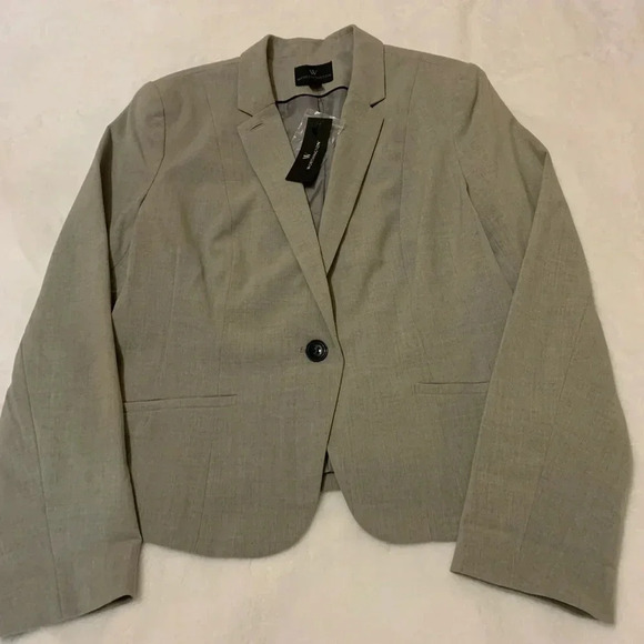 Worthington Women's Blazer Grey Heather One Button Size L NWT - Picture 1 of 10